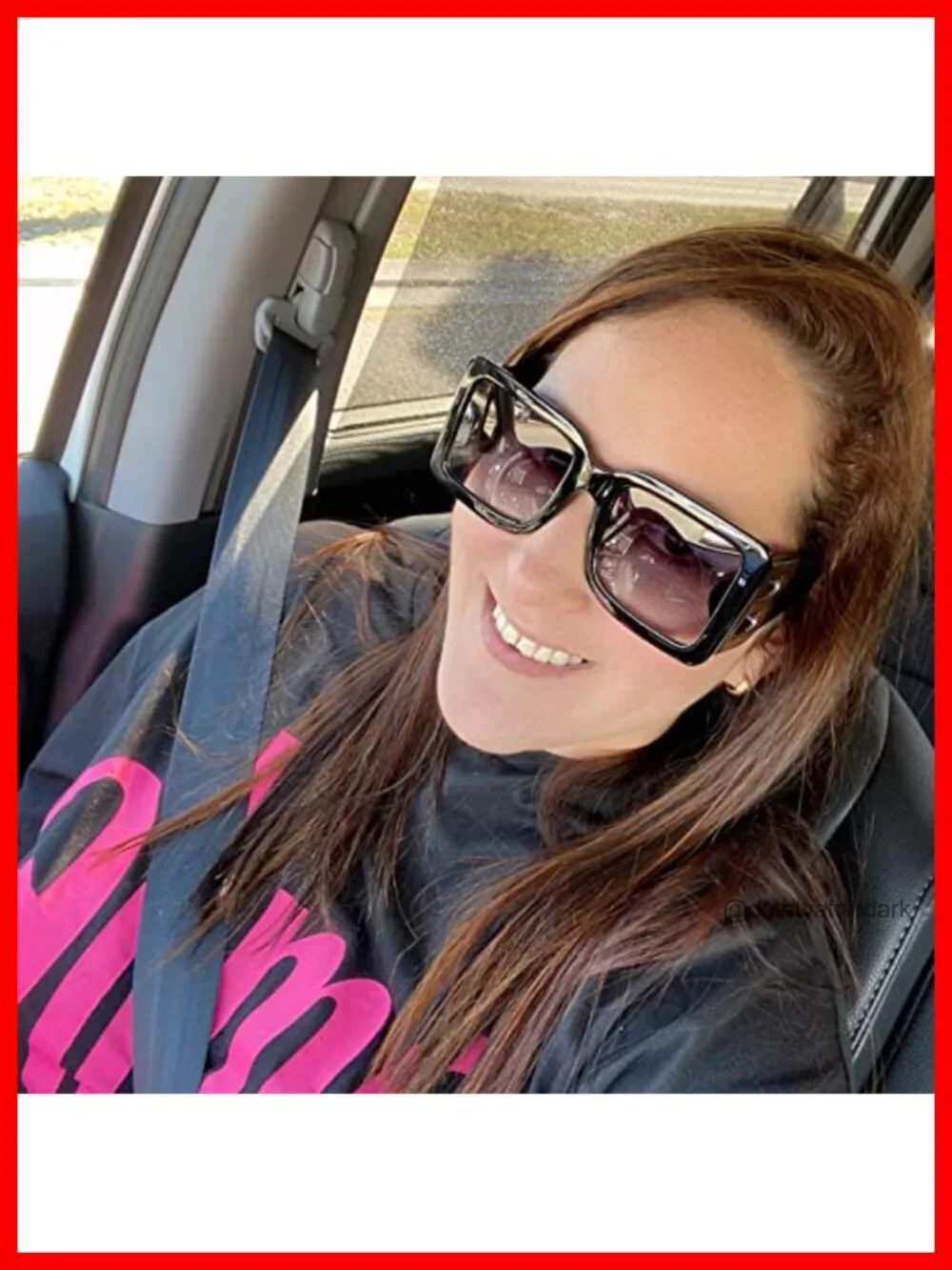 Large Square Sunglasses with UV400 Protection, Oversized Frame